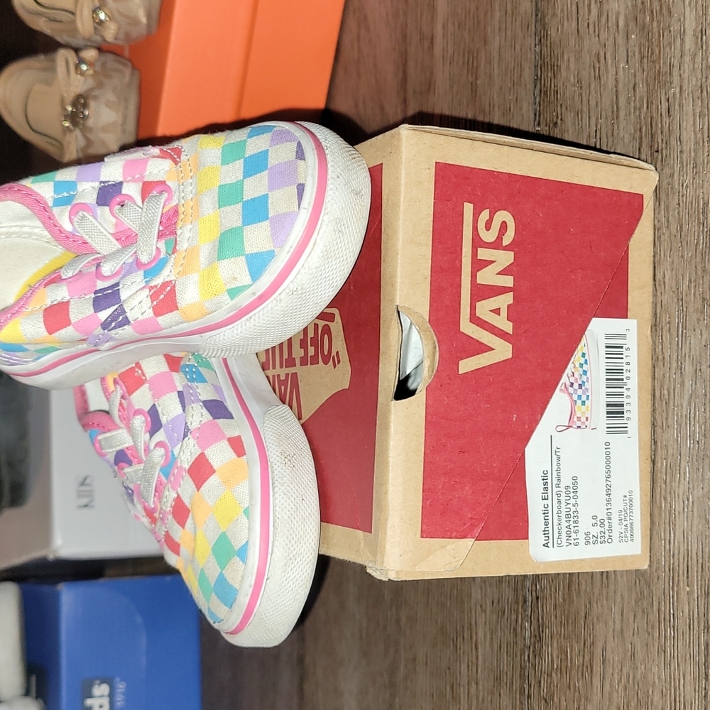 Vans size 5 rainbow shoes